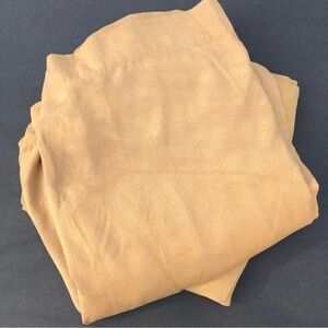 Pair camel ultra suede pocket rod curtains